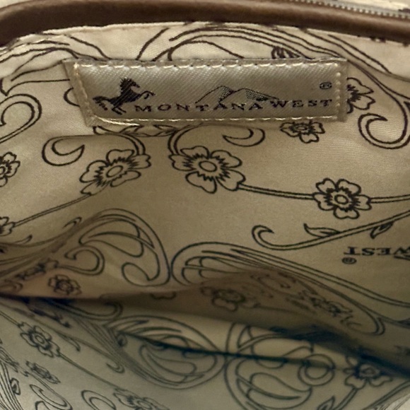 Montana West Western Style Tooled Leather And Studded Crossbody - Picture 7 of 15